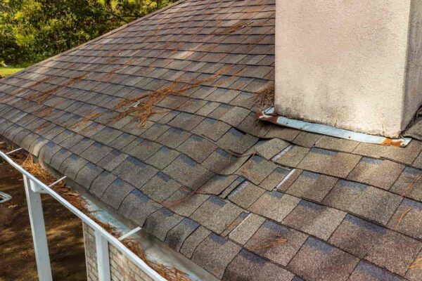 Roofing and shingles damaged