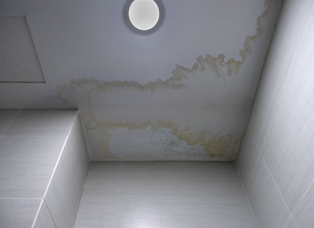 discoloration on ceiling from water leak