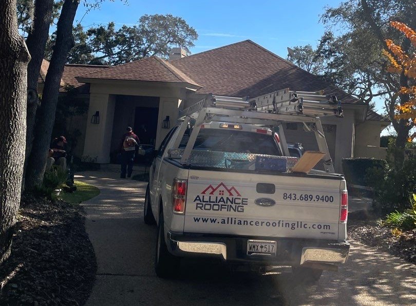 arriving at Bluffton, SC house for roof inspection