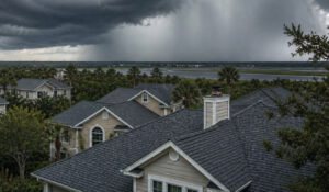 hurricane storms shown over Lowcountry home roof tops